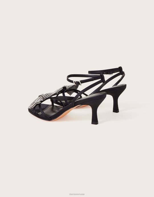 Monsoon نحيف الكعب الماسي القوس هريرة D68H1460 أحذية أسود