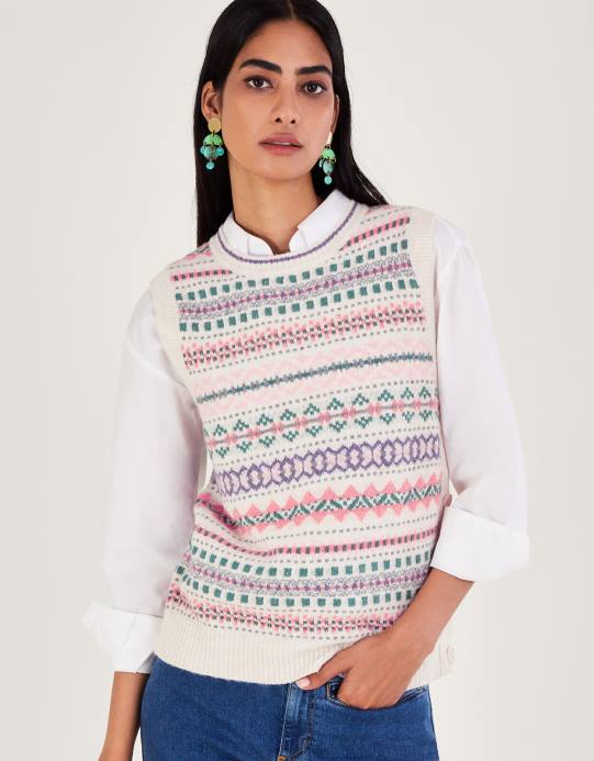 Monsoon نحيف جزيرة عادلة D68H147 ملابس عاج