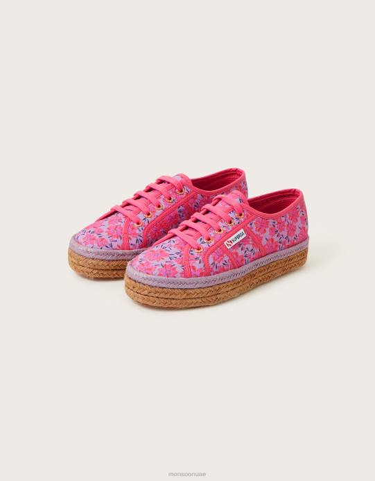 Monsoon نحيف حذاء إسبادريل بطبعة زهور من سوبرجا D68H1473 أحذية لون القرنفل