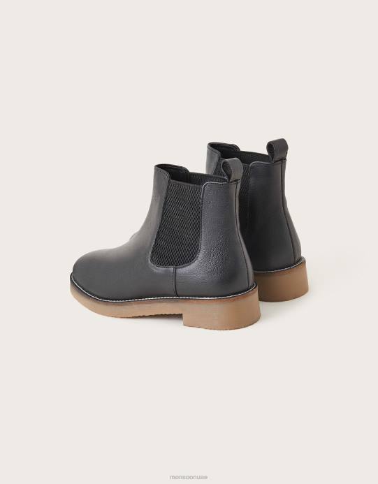 Monsoon نحيف أحذية تشيلسي الجلدية تشيسويك D68H1484 أحذية أسود
