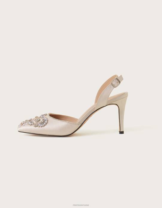 Monsoon نحيف حذاء زفاف منمق بحزام خلفي طبيعي D68H1491 أحذية طبيعي (الشمبانيا)