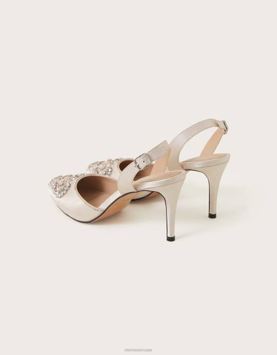 Monsoon نحيف حذاء زفاف منمق بحزام خلفي طبيعي D68H1491 أحذية طبيعي (الشمبانيا)