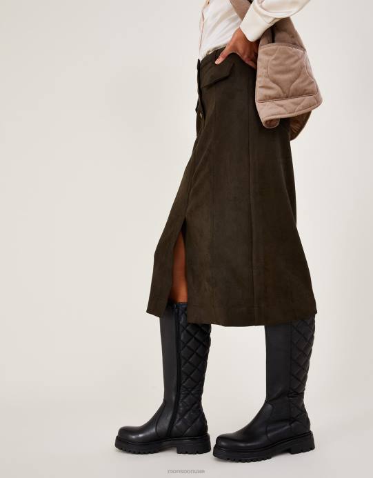 Monsoon نحيف حذاء ستومب من الجلد مبطن D68H1528 أحذية أسود