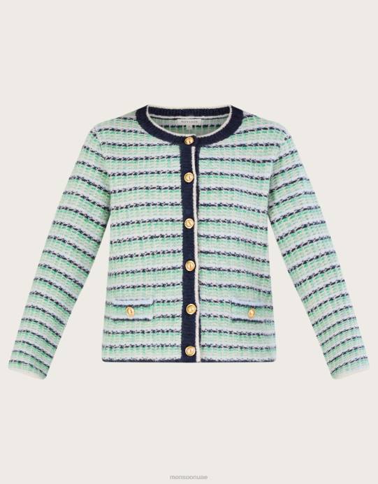 Monsoon نحيف سترة زر D68H153 ملابس أخضر