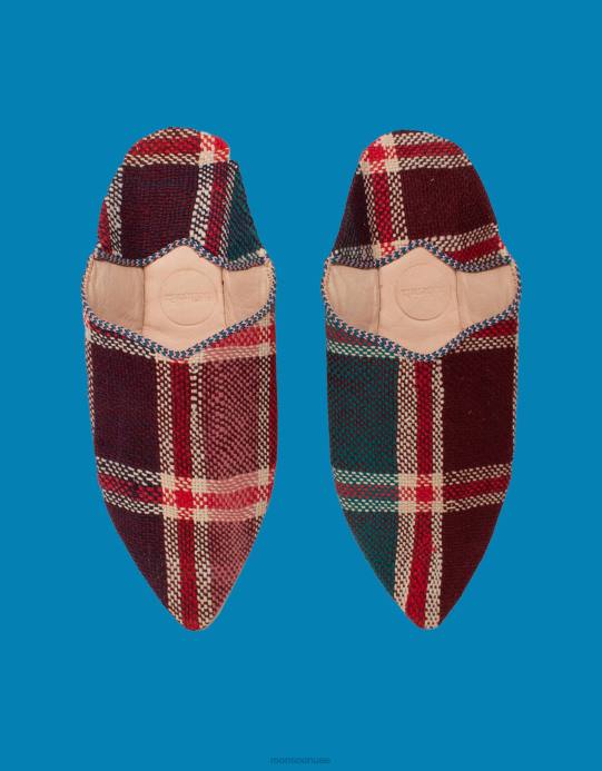 Monsoon نحيف بوهيميا تصميم المغربي بوجاد بابوش النعال متعددة D68H1541 أحذية متعدد