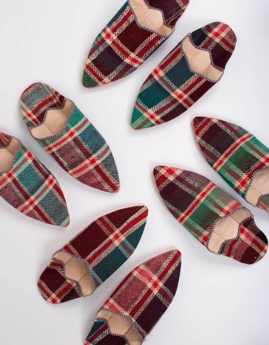 Monsoon نحيف بوهيميا تصميم المغربي بوجاد بابوش النعال متعددة D68H1541 أحذية متعدد