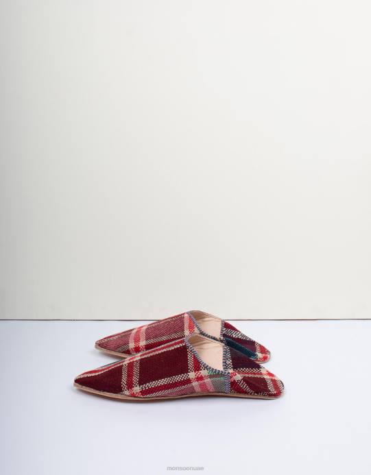 Monsoon نحيف بوهيميا تصميم المغربي بوجاد بابوش النعال متعددة D68H1541 أحذية متعدد