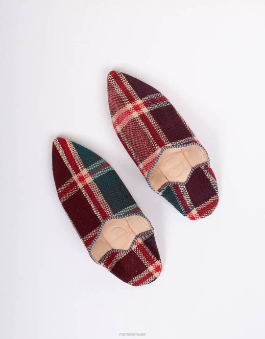 Monsoon نحيف بوهيميا تصميم المغربي بوجاد بابوش النعال متعددة D68H1541 أحذية متعدد