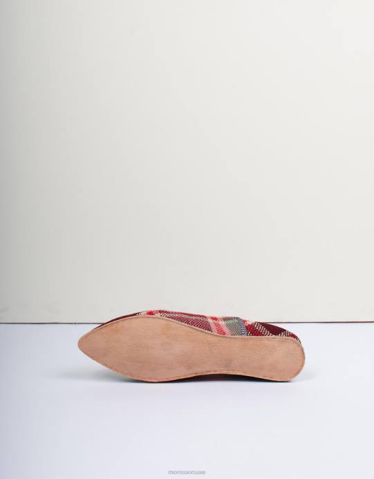 Monsoon نحيف بوهيميا تصميم المغربي بوجاد بابوش النعال متعددة D68H1541 أحذية متعدد