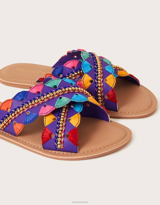 Monsoon نحيف الرافية منمق المتزلجون D68H1550 أحذية أرجواني