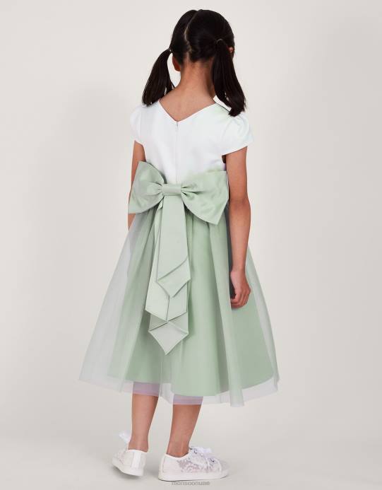 Monsoon بنت تول فستان العروسة D68H1564 ملابس أخضر