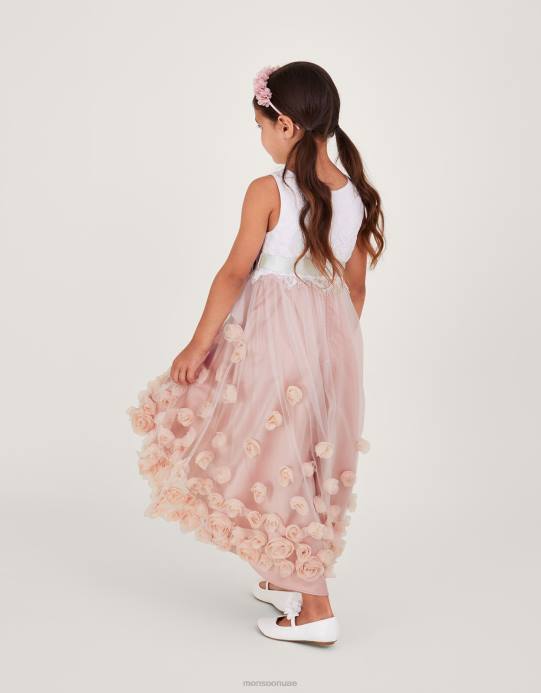 Monsoon بنت فستان يانثي D68H1565 ملابس الوردي (الوردي الداكن)