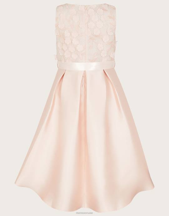 Monsoon بنت أنيكا فستان وصيفة الشرف عالية ومنخفضة D68H1566 ملابس لون القرنفل