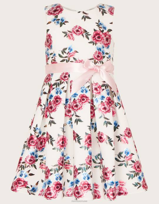 Monsoon بنت فستان سكوبا بطبعة رقائق الفويل D68H1573 ملابس عاج