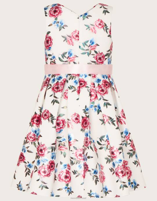 Monsoon بنت فستان سكوبا بطبعة رقائق الفويل D68H1573 ملابس عاج