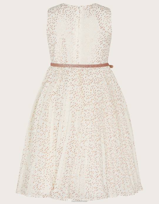 Monsoon بنت فستان مارلين مطوي D68H1574 ملابس عاج