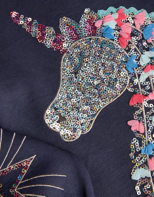 Monsoon بنت فستان عرق يونيكورن D68H1575 ملابس الأزرق الداكن)