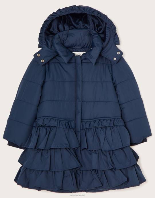 Monsoon بنت معطف مبطن متعدد الطبقات D68H1576 ملابس الأزرق الداكن)