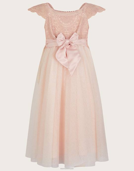 Monsoon بنت إستيلا فستان مطرز D68H1579 ملابس لون القرنفل