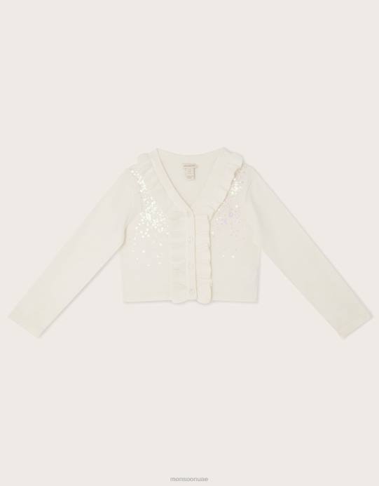 Monsoon بنت سترة الترتر كشكش D68H1580 ملابس عاج