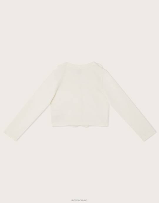 Monsoon بنت سترة الترتر كشكش D68H1580 ملابس عاج