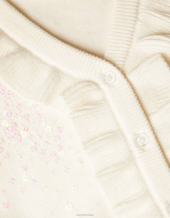 Monsoon بنت سترة الترتر كشكش D68H1580 ملابس عاج