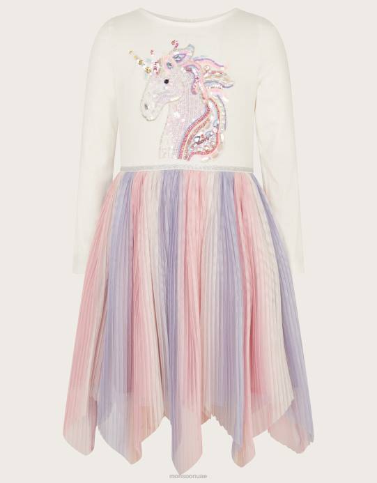 Monsoon بنت ديسكو يونيكورن فستان أومبير مطوي D68H1583 ملابس الأرجواني (أرجواني)