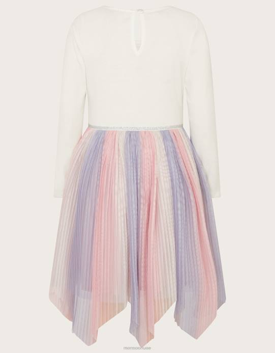 Monsoon بنت ديسكو يونيكورن فستان أومبير مطوي D68H1583 ملابس الأرجواني (أرجواني)