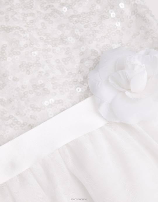 Monsoon بنت الحقيقة الترتر فستان العروسة D68H1587 ملابس عاج