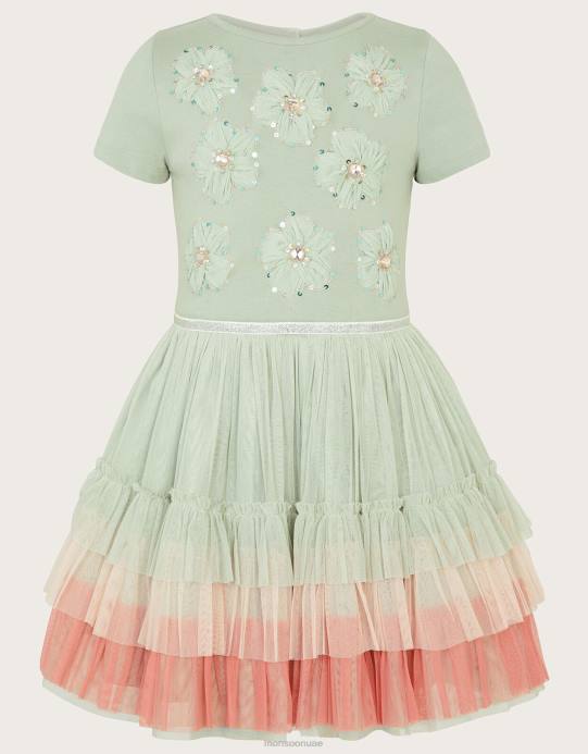 Monsoon بنت فستان زهرة الديسكو D68H1590 ملابس الأخضر (حكيم)