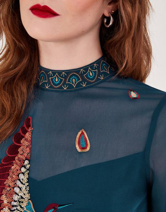 Monsoon نحيف فستان تونيك مزين من بايلي D68H15 ملابس بط نهري صغير