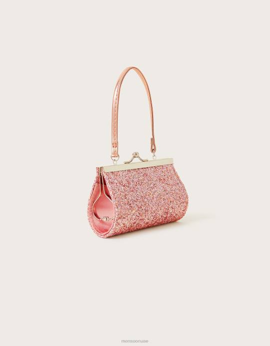 Monsoon بنت حقيبة صغيرة براقة على شكل فيونكة D68H1602 ملحق حار