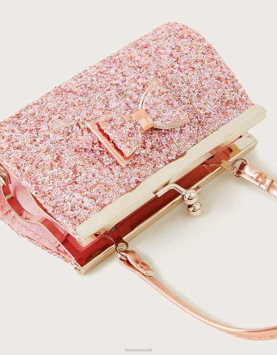 Monsoon بنت حقيبة صغيرة براقة على شكل فيونكة D68H1602 ملحق حار