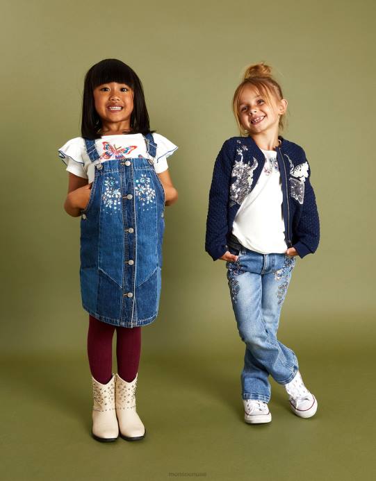 Monsoon بنت سترة بومبر مبطنة بترتر وحيد القرن D68H1606 ملابس الأزرق الداكن)