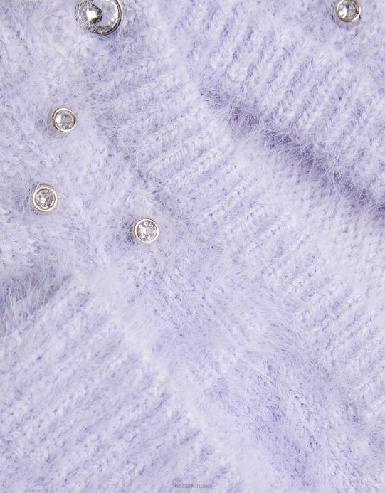 Monsoon بنت سترة بوليرو ذات ياقة جوهرة منفوشة D68H1609 ملابس الأرجواني (أرجواني)