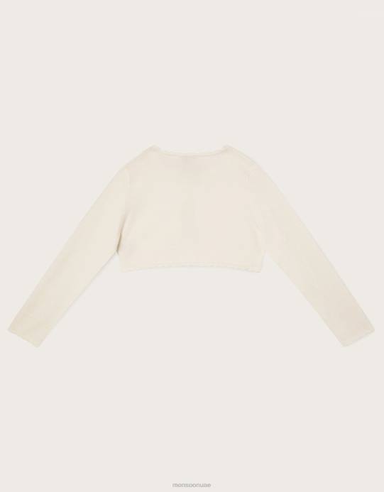 Monsoon بنت سترة بتلات ثلاثية الأبعاد D68H1611 ملابس عاج