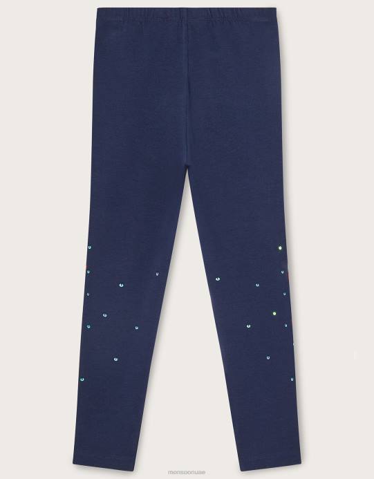 Monsoon بنت طماق جيرسي فراشة الترتر D68H1618 ملابس الأزرق الداكن)