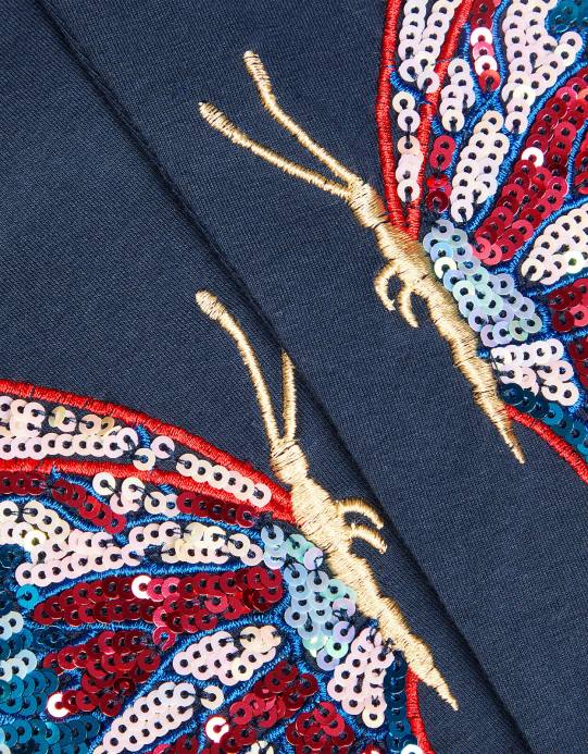 Monsoon بنت طماق جيرسي فراشة الترتر D68H1618 ملابس الأزرق الداكن)