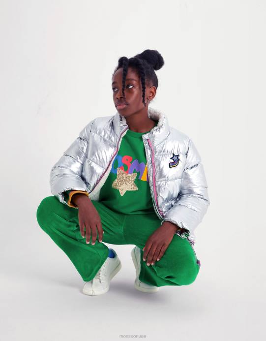 Monsoon بنت ركض رياضي من القطيفة D68H1630 ملابس أخضر