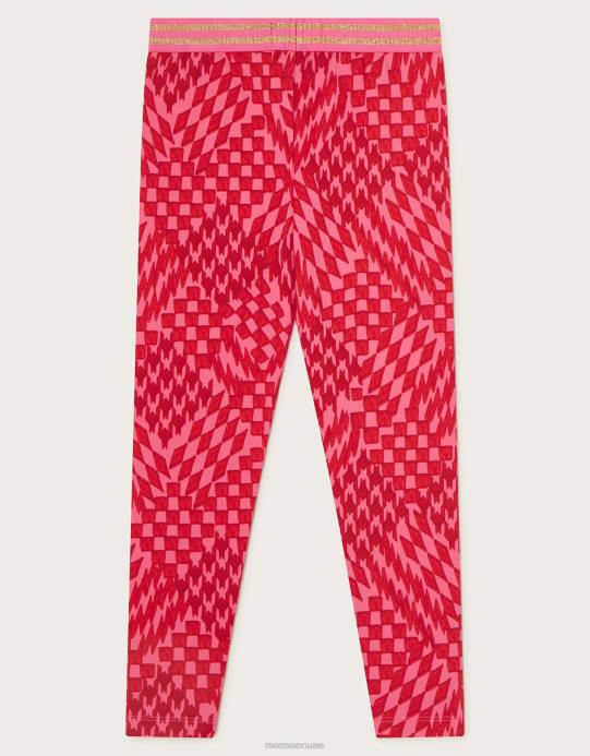 Monsoon بنت طماق منقوشة D68H1640 ملابس أحمر