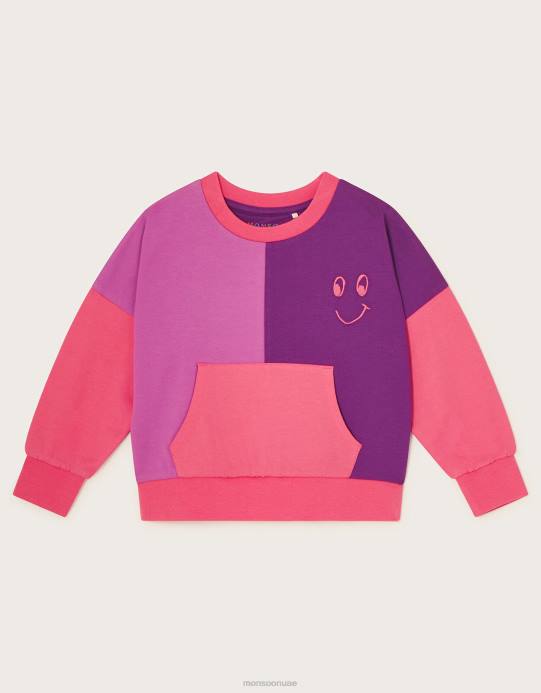 Monsoon أطفال كتلة العرق الأعلى D68H1644 ملابس لون القرنفل