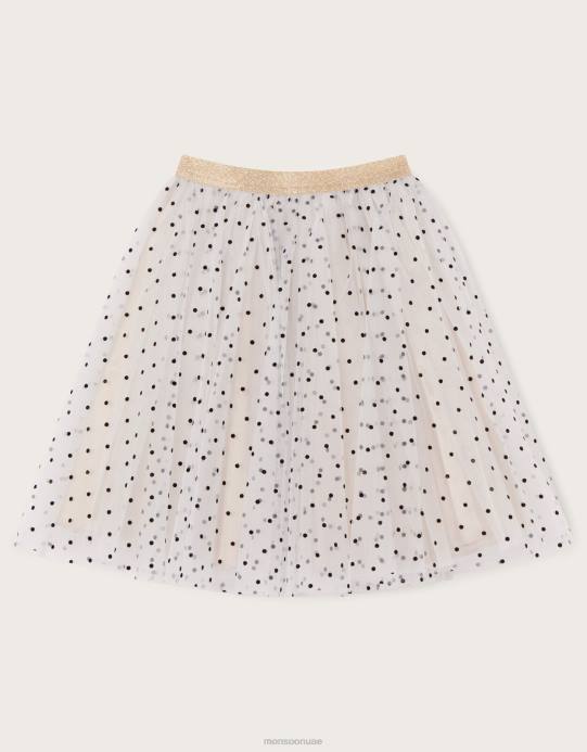 Monsoon بنت أرض العجائب تنورة لامعة منقطة D68H1652 ملابس ذهب