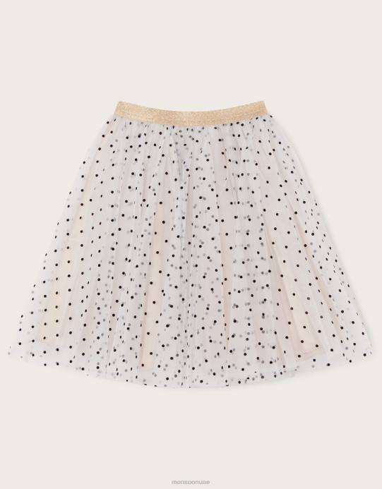 Monsoon بنت أرض العجائب تنورة لامعة منقطة D68H1652 ملابس ذهب