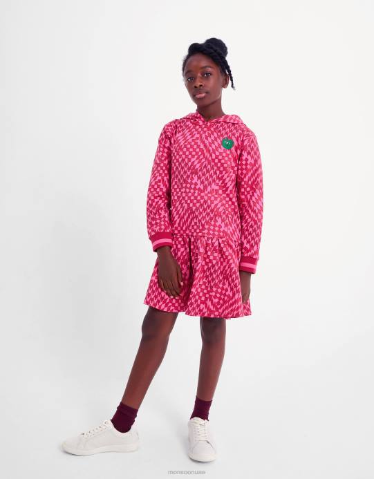 Monsoon بنت فستان متزلج مقنع D68H1655 ملابس أحمر