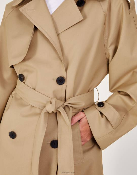 Monsoon نحيف معطف ميدي خندق D68H166 ملابس جمل