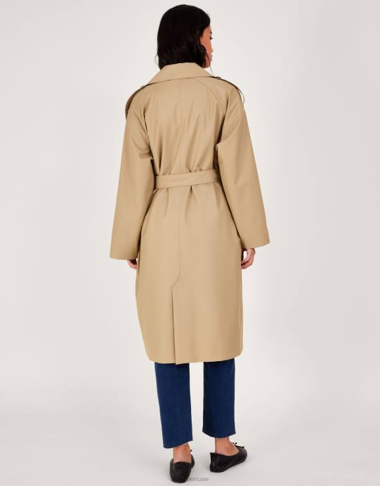 Monsoon نحيف معطف ميدي خندق D68H166 ملابس جمل