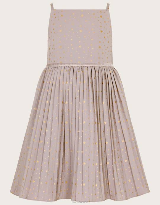 Monsoon بنت فستان أنجلينا بطبعة كونية وكسرات D68H1675 ملابس الأرجواني (أرجواني)