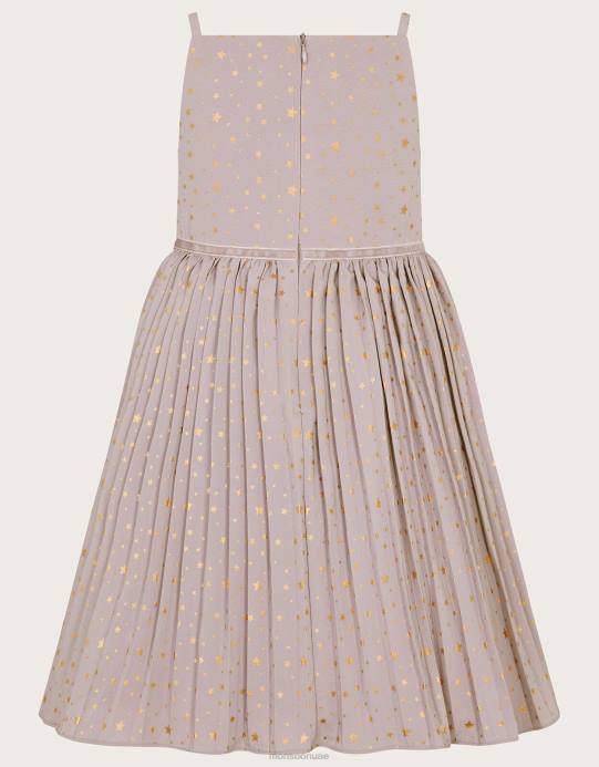 Monsoon بنت فستان أنجلينا بطبعة كونية وكسرات D68H1675 ملابس الأرجواني (أرجواني)