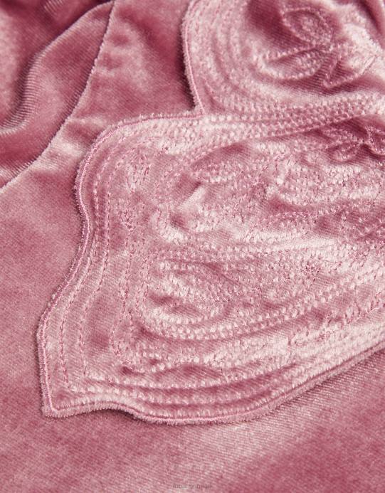 Monsoon بنت فستان مخملي بياقة فراشة D68H1680 ملابس الوردي (الوردي الداكن)