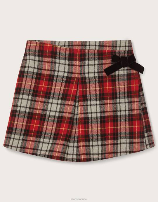 Monsoon بنت تنورة مربعة ملفوفة D68H1685 ملابس أحمر